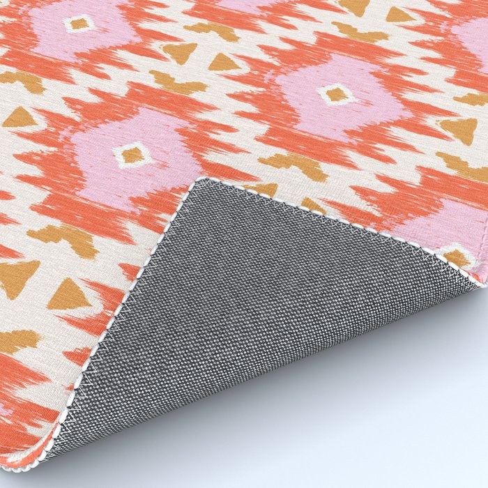 Orange Boho Ikat Pattern Rug Gallery Image 4
