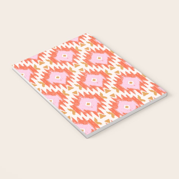 Orange Boho Ikat Pattern Notebook Gallery Image 3