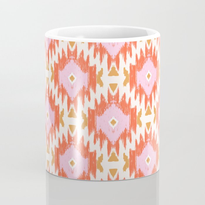 Orange Boho Ikat Pattern Coffee Mug Gallery Image 4