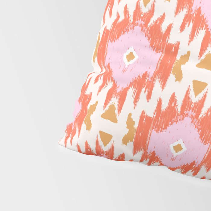Orange Boho Ikat Pattern Pillow Sham Gallery Image 4
