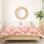 Orange Boho Ikat Pattern Duvet Cover Gallery Image 3