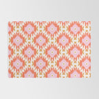 Orange Boho Ikat Pattern Rug Gallery Image 2