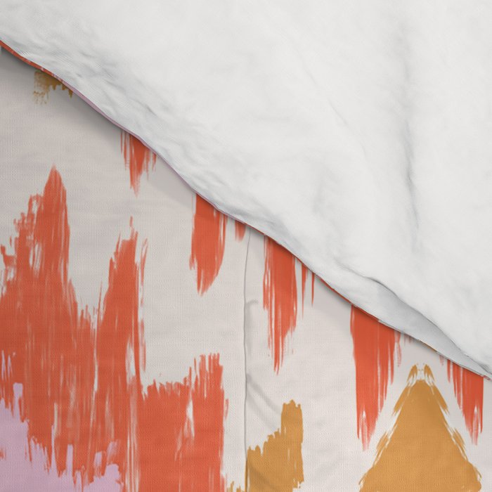 Orange Boho Ikat Pattern Comforter Gallery Image 4