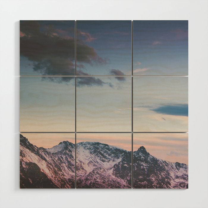 Rocky Mountain Twilight Wood Wall Art Gallery Image 1