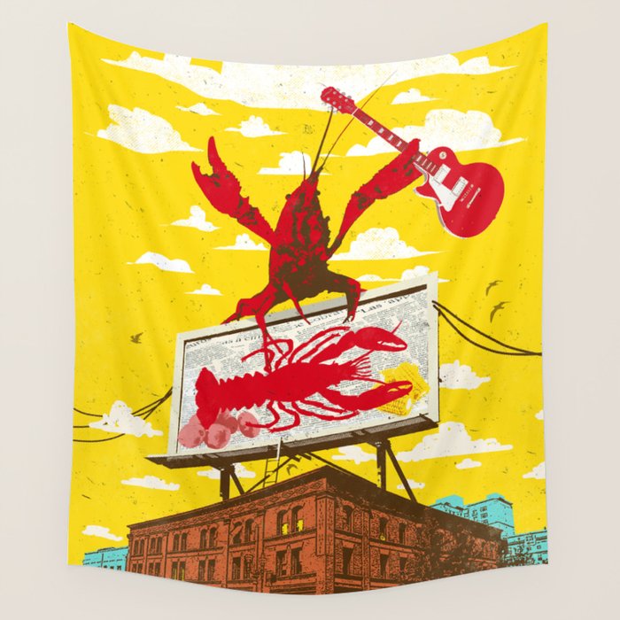 CRAWFISH BOIL II Wall Tapestry Gallery Image 4