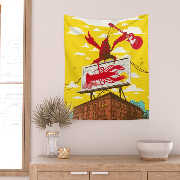 CRAWFISH BOIL II Wall Tapestry Gallery Image 2