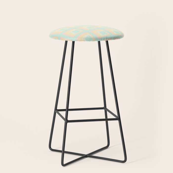 70s mod pale pastels Stool Gallery Image 1