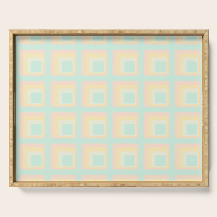 70s mod pale pastels Serving Tray Gallery Image 1