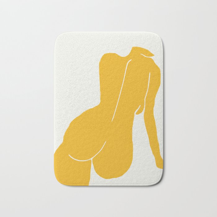 Nude in yellow Bath Mat Gallery Image 1