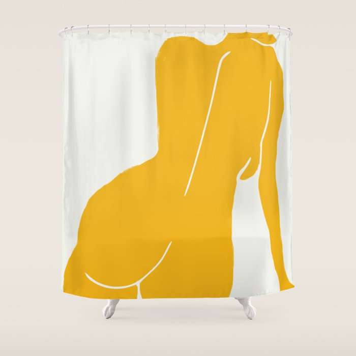 Nude in yellow Shower Curtain Gallery Image 1