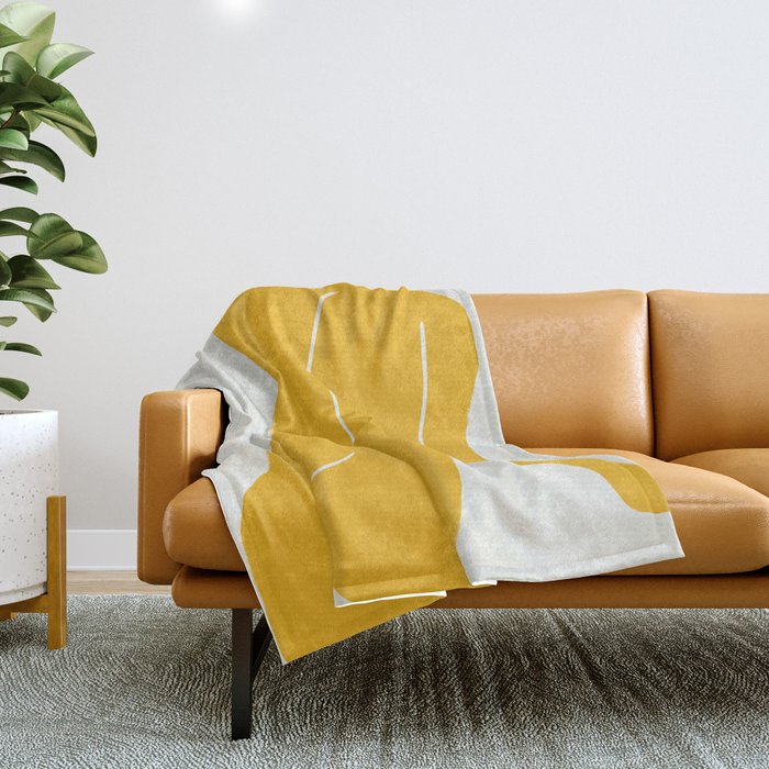 Nude in yellow Throw Blanket Gallery Image 1