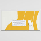 Nude in yellow Desk Mat Gallery Image 1
