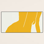 Nude in yellow Desk Mat Gallery Image 3