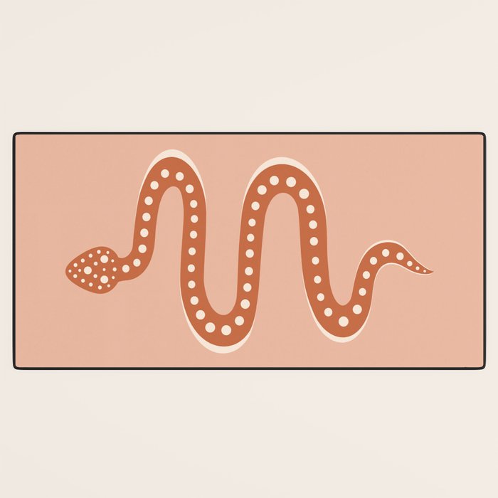 Minimal Snake - Coral & Pink Desk Mat Gallery Image 3