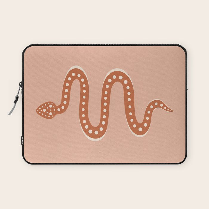 Minimal Snake - Coral & Pink Laptop Sleeve Gallery Image 1