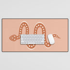 Minimal Snake - Coral & Pink Desk Mat Gallery Image 1
