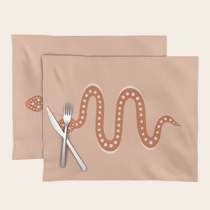 Minimal Snake - Coral & Pink Placemat Gallery Image 1
