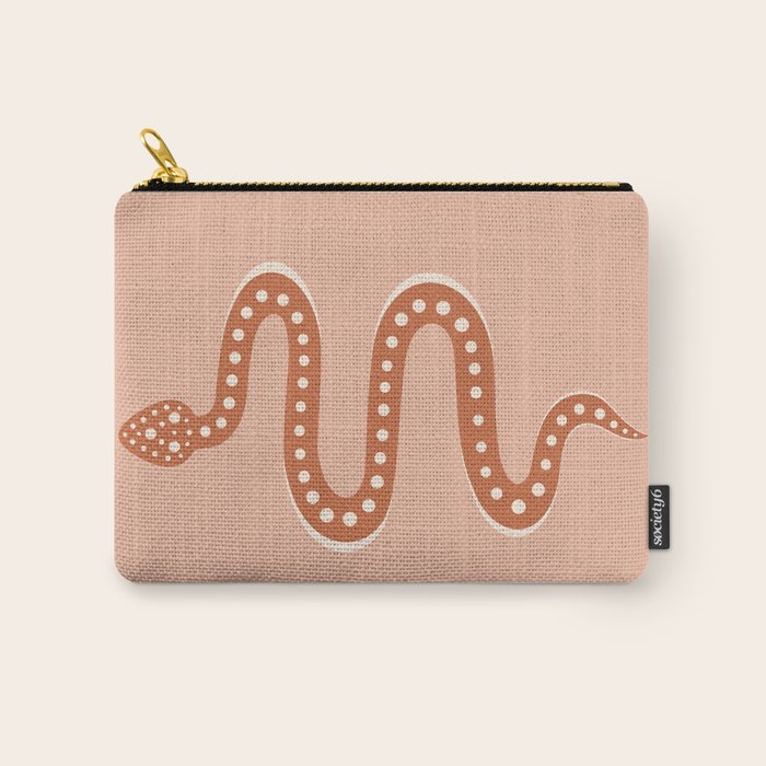 Minimal Snake - Coral & Pink Carry All Pouch Gallery Image 1