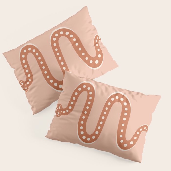 Minimal Snake - Coral & Pink Pillow Sham Gallery Image 3