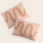 Minimal Snake - Coral & Pink Pillow Sham Gallery Image 3