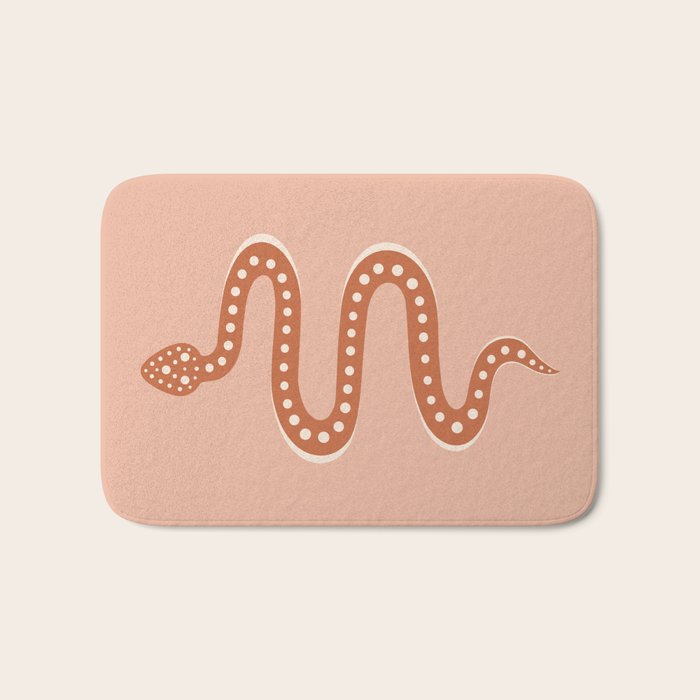 Minimal Snake - Coral & Pink Bath Mat Gallery Image 1