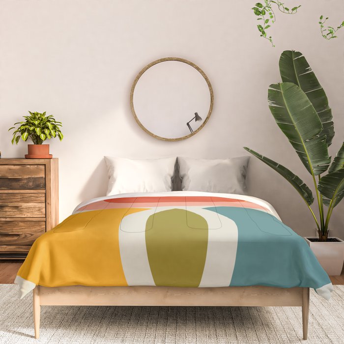 mid century bauhaus geometry large 2 Comforter Gallery Image 3