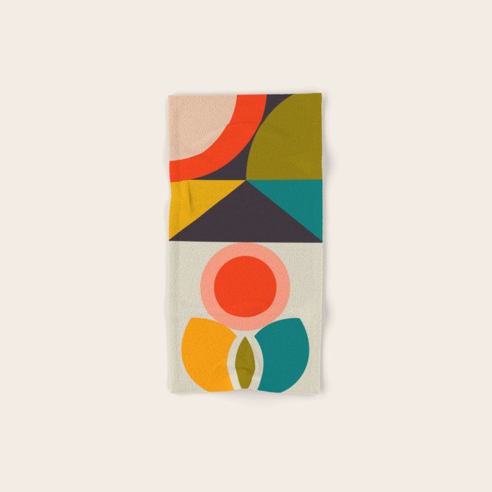 mid century bauhaus geometry large 2 Bath Towel Gallery Image 1