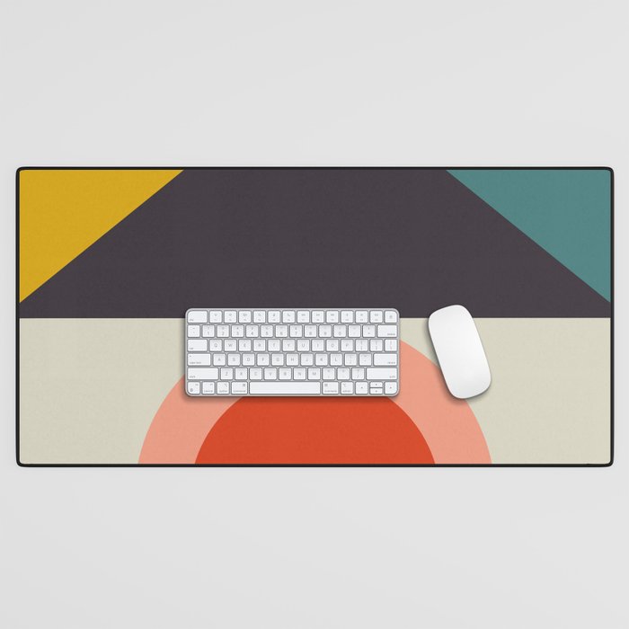 mid century bauhaus geometry large 2 Desk Mat Gallery Image 1