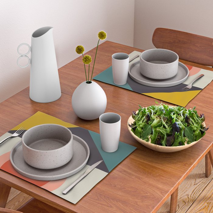 mid century bauhaus geometry large 2 Placemat Gallery Image 2
