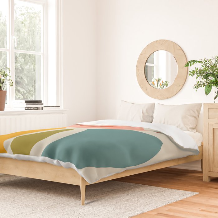 mid century bauhaus geometry large 2 Duvet Cover Gallery Image 2