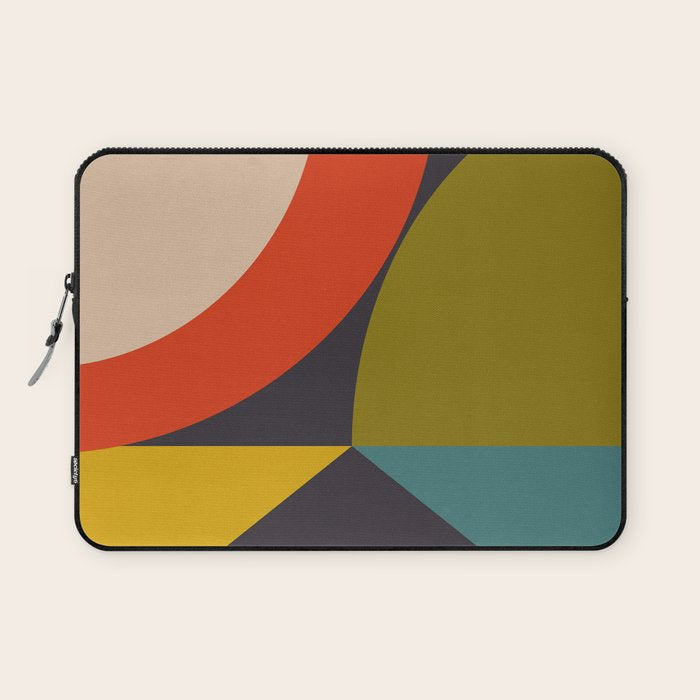 mid century bauhaus geometry large 2 Laptop Sleeve Gallery Image 1