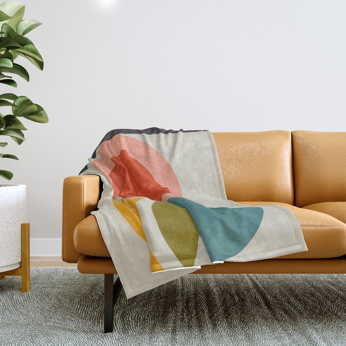 mid century bauhaus geometry large 2 Throw Blanket Gallery Image 1
