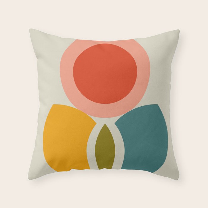 mid century bauhaus geometry large 2 Throw Pillow Gallery Image 6
