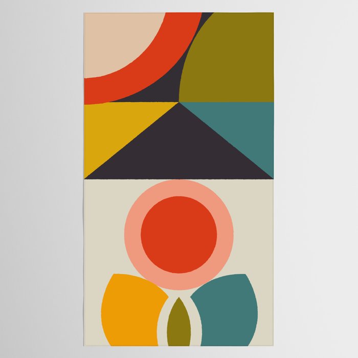 mid century bauhaus geometry large 2 Tablecloth Gallery Image 2