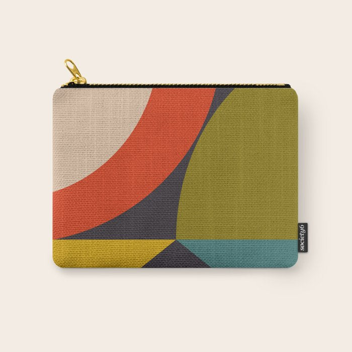 mid century bauhaus geometry large 2 Carry All Pouch Gallery Image 1