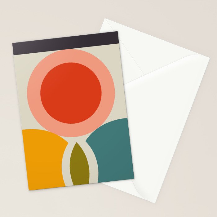 mid century bauhaus geometry large 2 Stationery Card Gallery Image 2