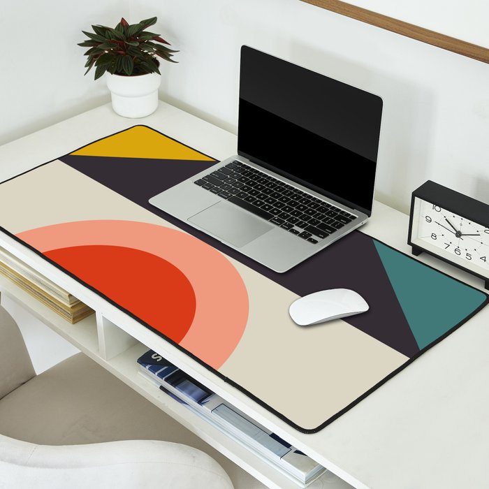 mid century bauhaus geometry large 2 Desk Mat Gallery Image 2