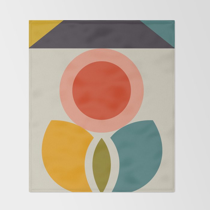 mid century bauhaus geometry large 2 Throw Blanket Gallery Image 2