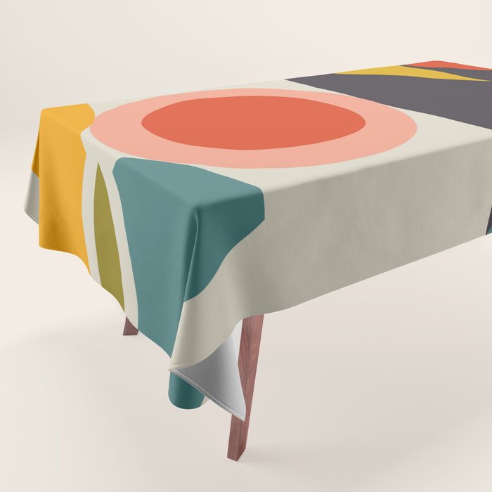 mid century bauhaus geometry large 2 Tablecloth Gallery Image 1
