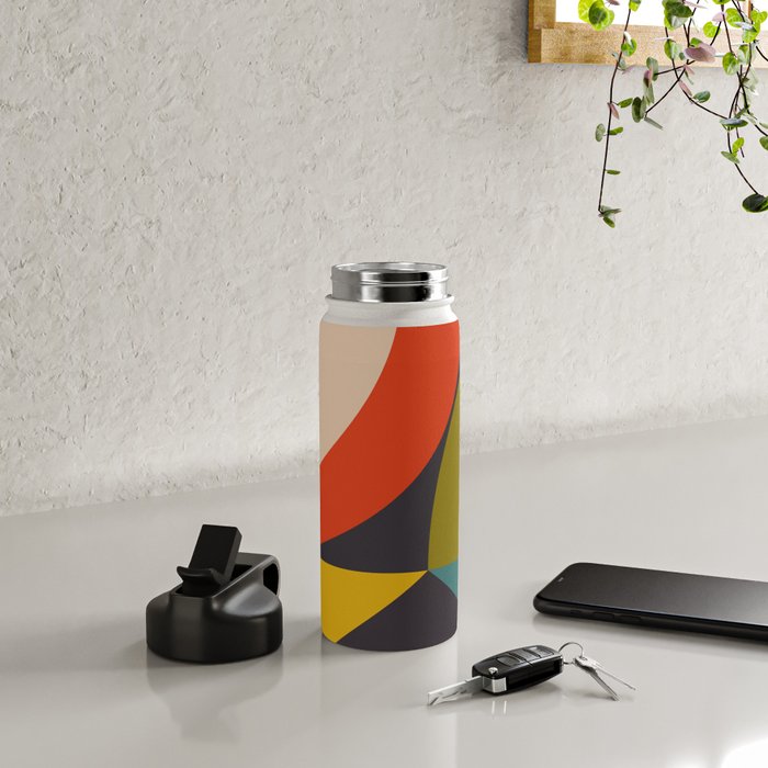 mid century bauhaus geometry large 2 Water Bottle Gallery Image 4
