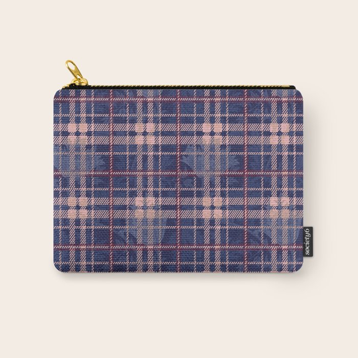 Tartan and Floral Texture Pattern Carry All Pouch Gallery Image 1