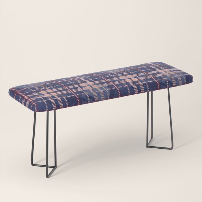 Tartan and Floral Texture Pattern Bench Gallery Image 1