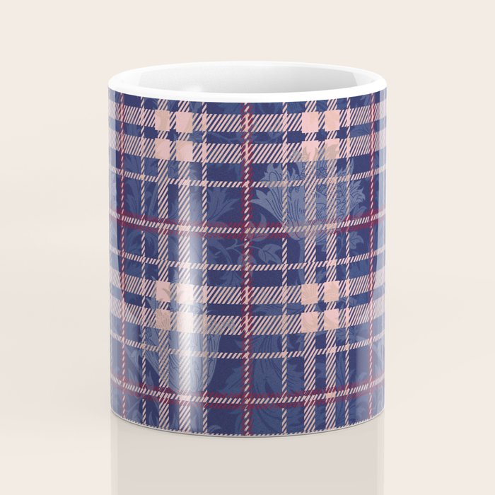 Tartan and Floral Texture Pattern Coffee Mug Gallery Image 4
