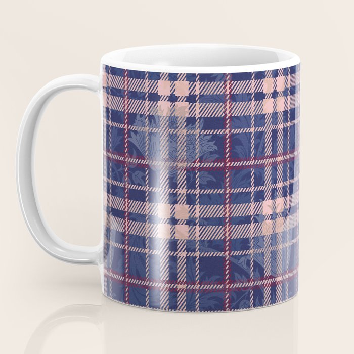 Tartan and Floral Texture Pattern Coffee Mug Gallery Image 3