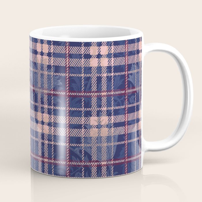 Tartan and Floral Texture Pattern Coffee Mug Gallery Image 1