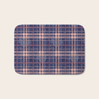 Tartan and Floral Texture Pattern Bath Mat Gallery Image 1