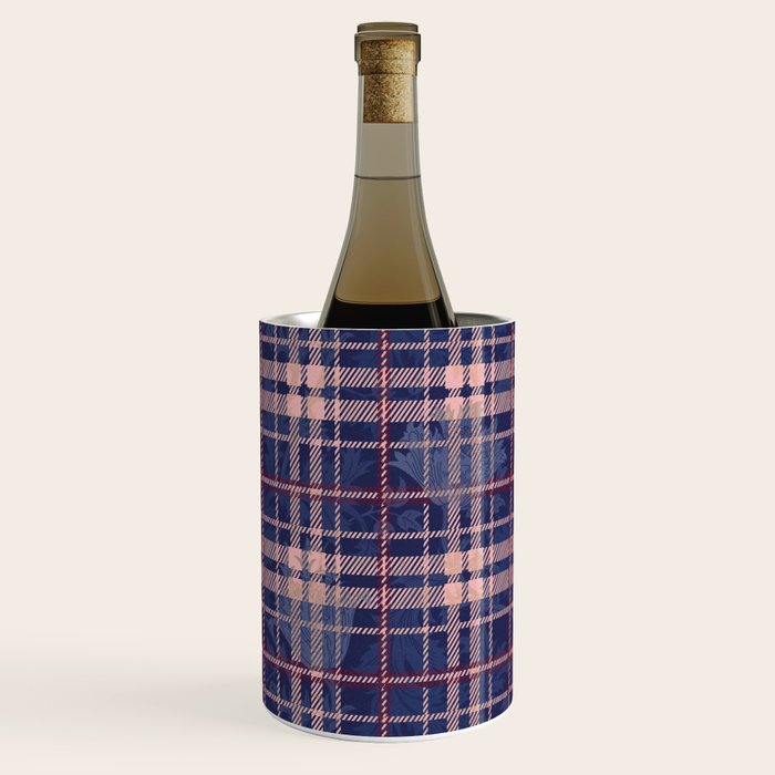 Tartan and Floral Texture Pattern Wine Chiller Gallery Image 1