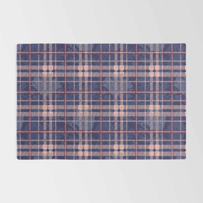 Tartan and Floral Texture Pattern Rug Gallery Image 2