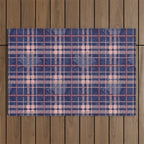 Tartan and Floral Texture Pattern Outdoor Rug Gallery Image 1