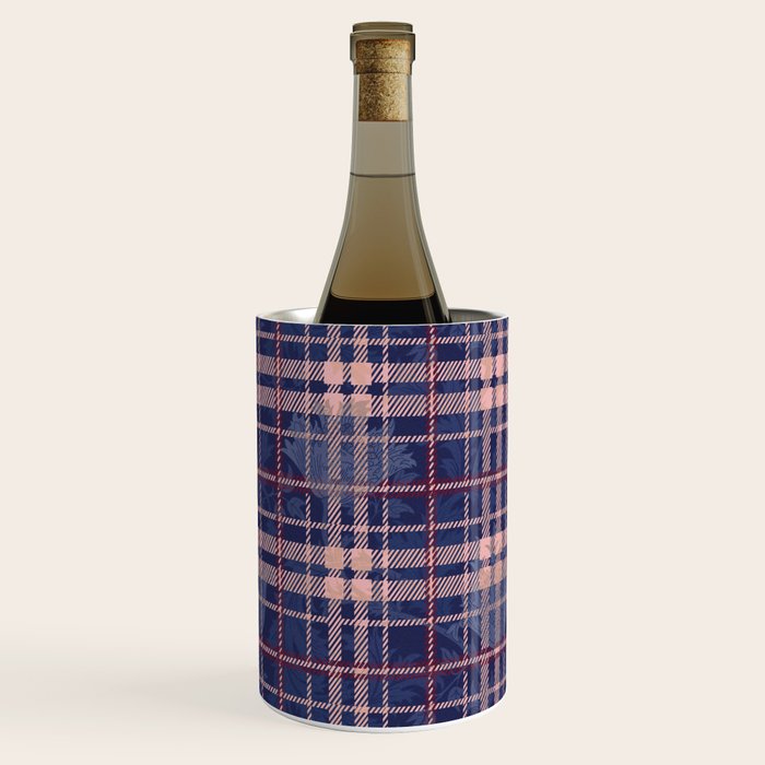Tartan and Floral Texture Pattern Wine Chiller Gallery Image 2